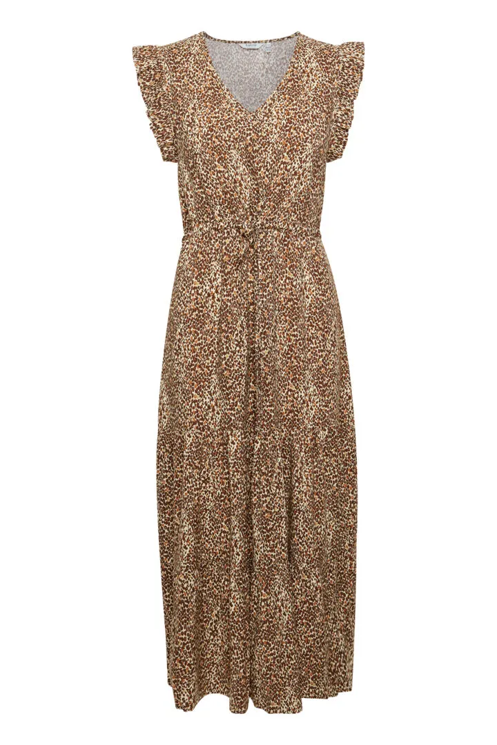 Joella Frill Dress - Iced Coffee Mix