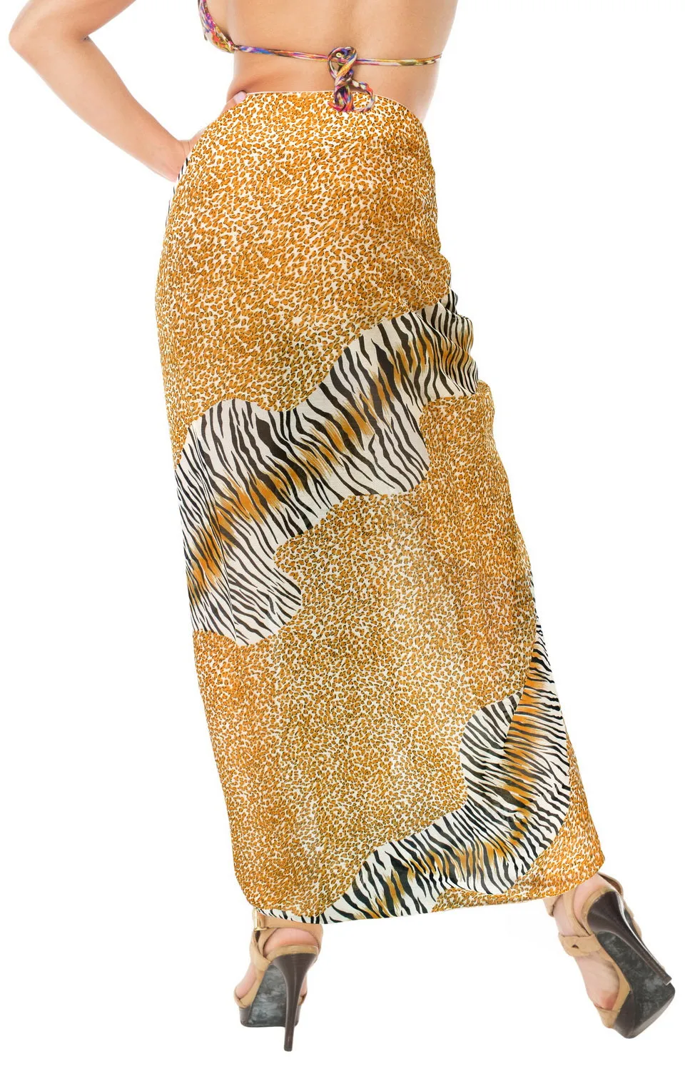 LA LEELA Womens Swimsuit Sarong Skirt Swimwear Scarf Coverup 78"x39" Orange_I706