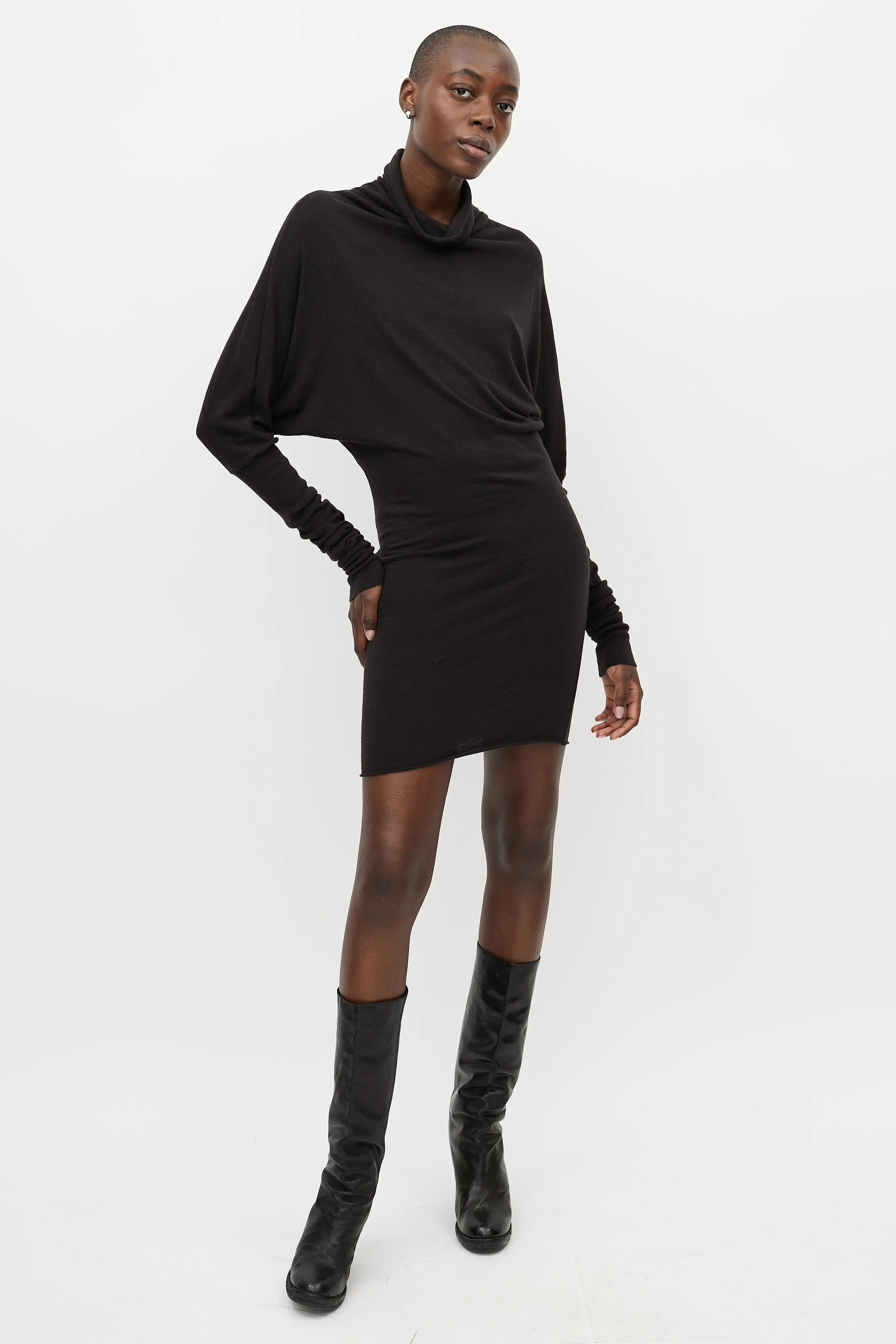 Lilies Black Turtleneck Long Sleeve Dress