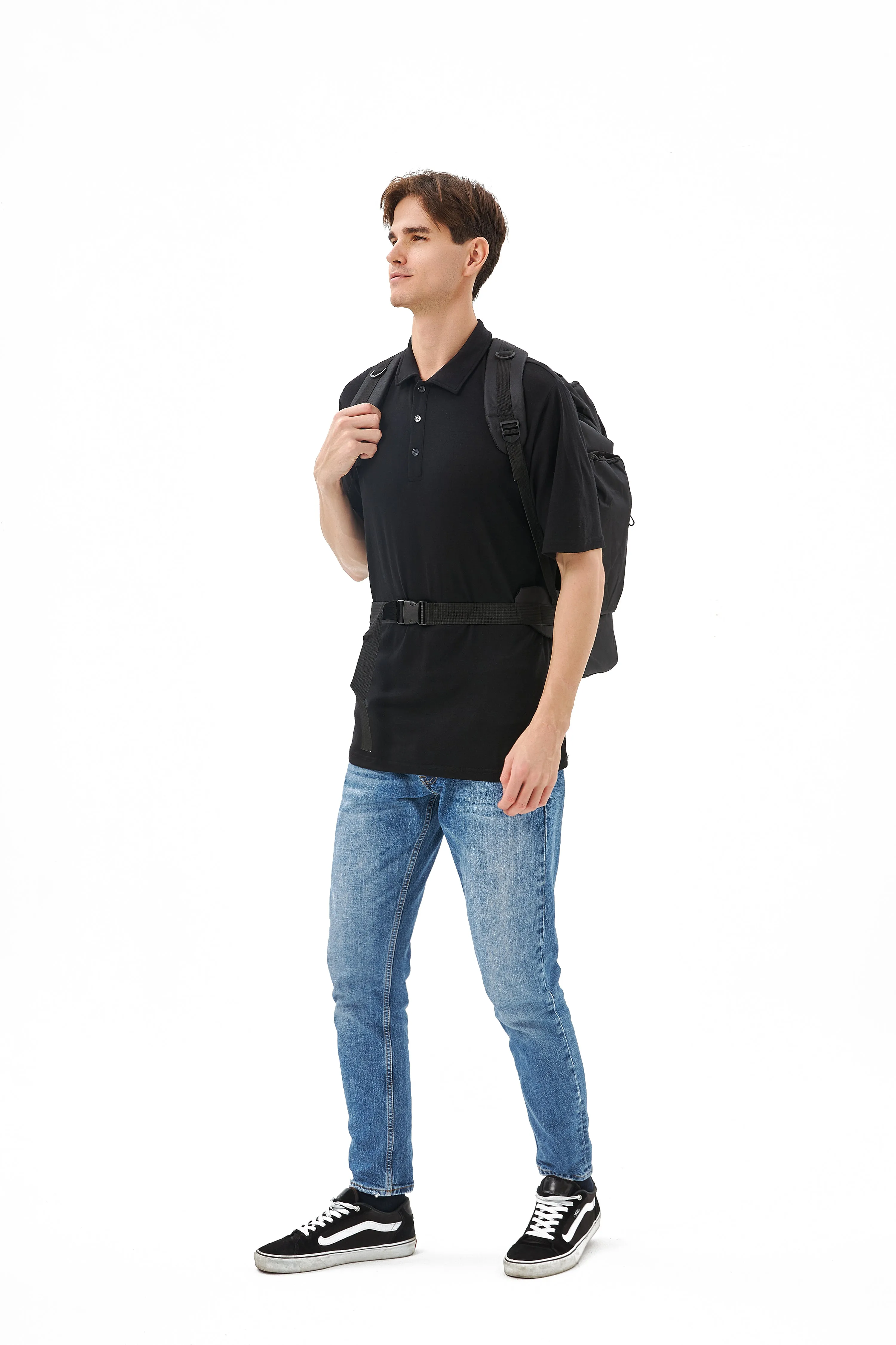 Men's Merino 170g Short Sleeve Polo Black