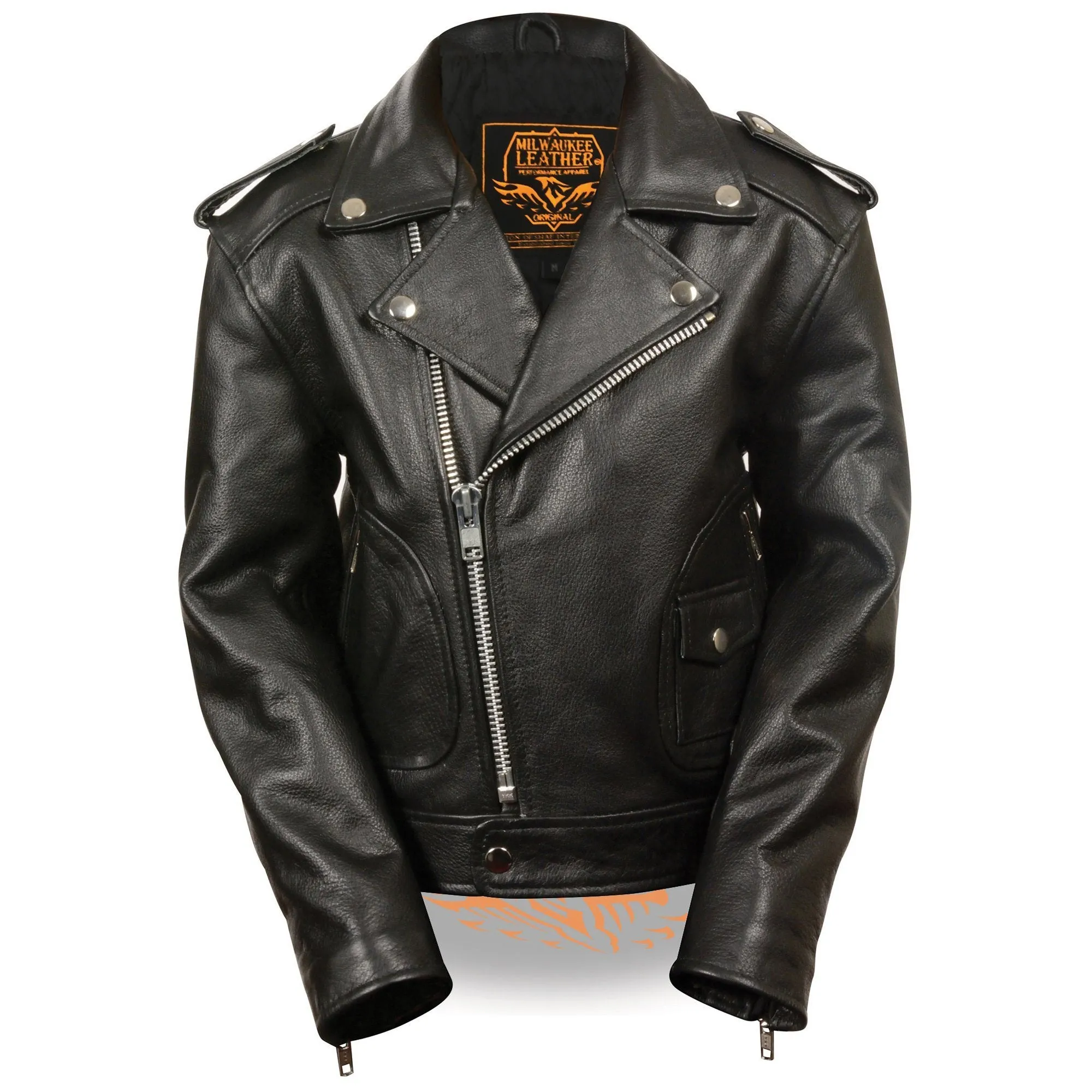 Milwaukee Leather-LKK1920-Unisex Children’s Biker Jacket with Patch Pocket Styling