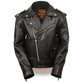 Milwaukee Leather-LKK1920-Unisex Children’s Biker Jacket with Patch Pocket Styling