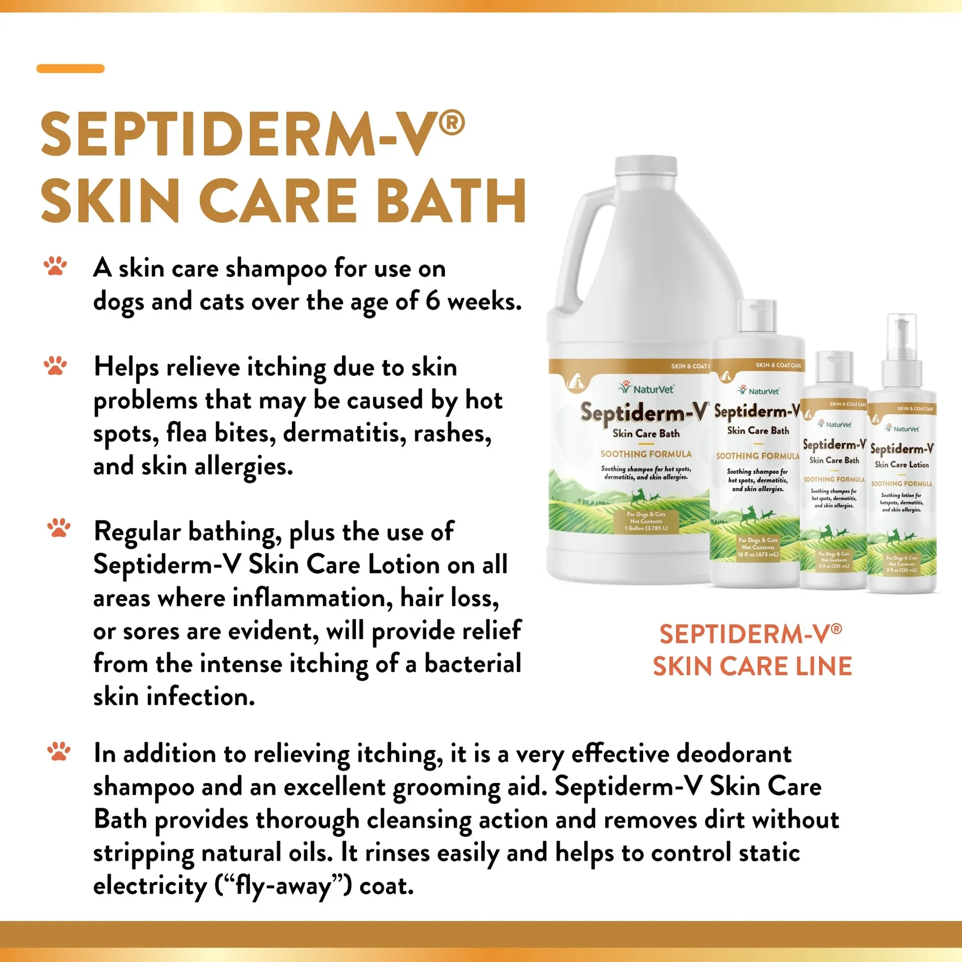 NaturVet Septiderm-V Skin Care Bath 8 fl.oz