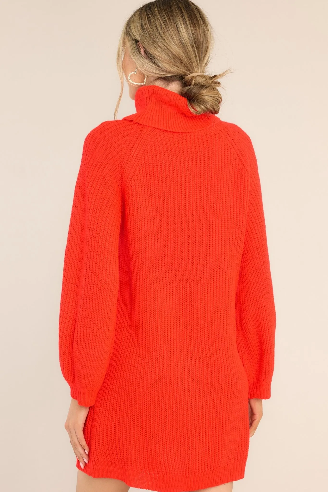On My Way Up Red Sweater Dress