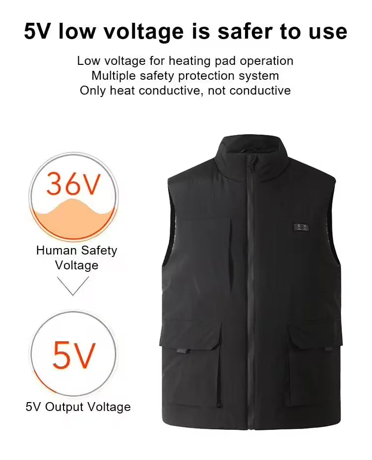 Plue Size Black Smart Heated Vest