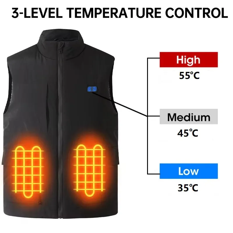 Plue Size Black Smart Heated Vest