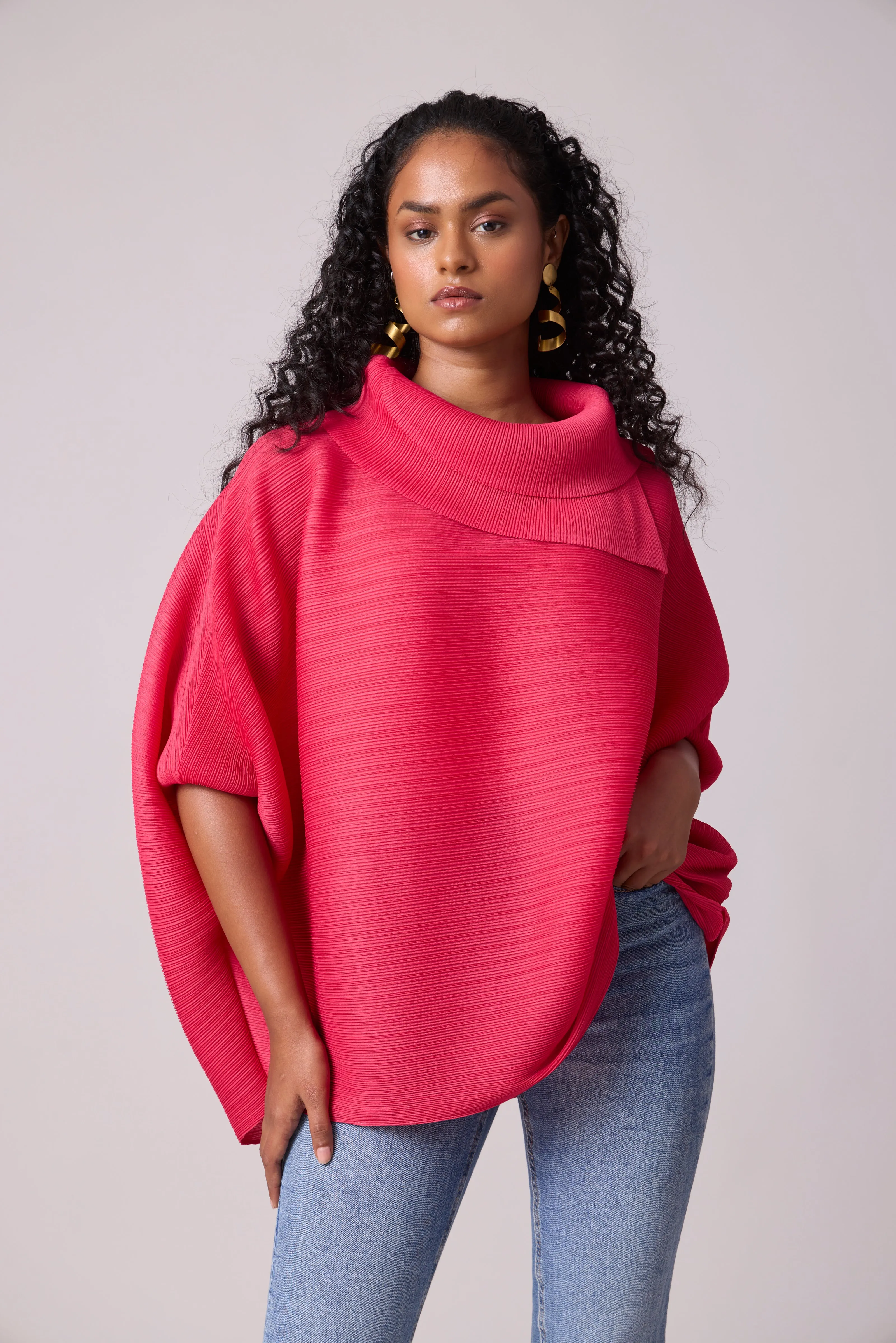 Sloane Batwing Top - Punch Pink