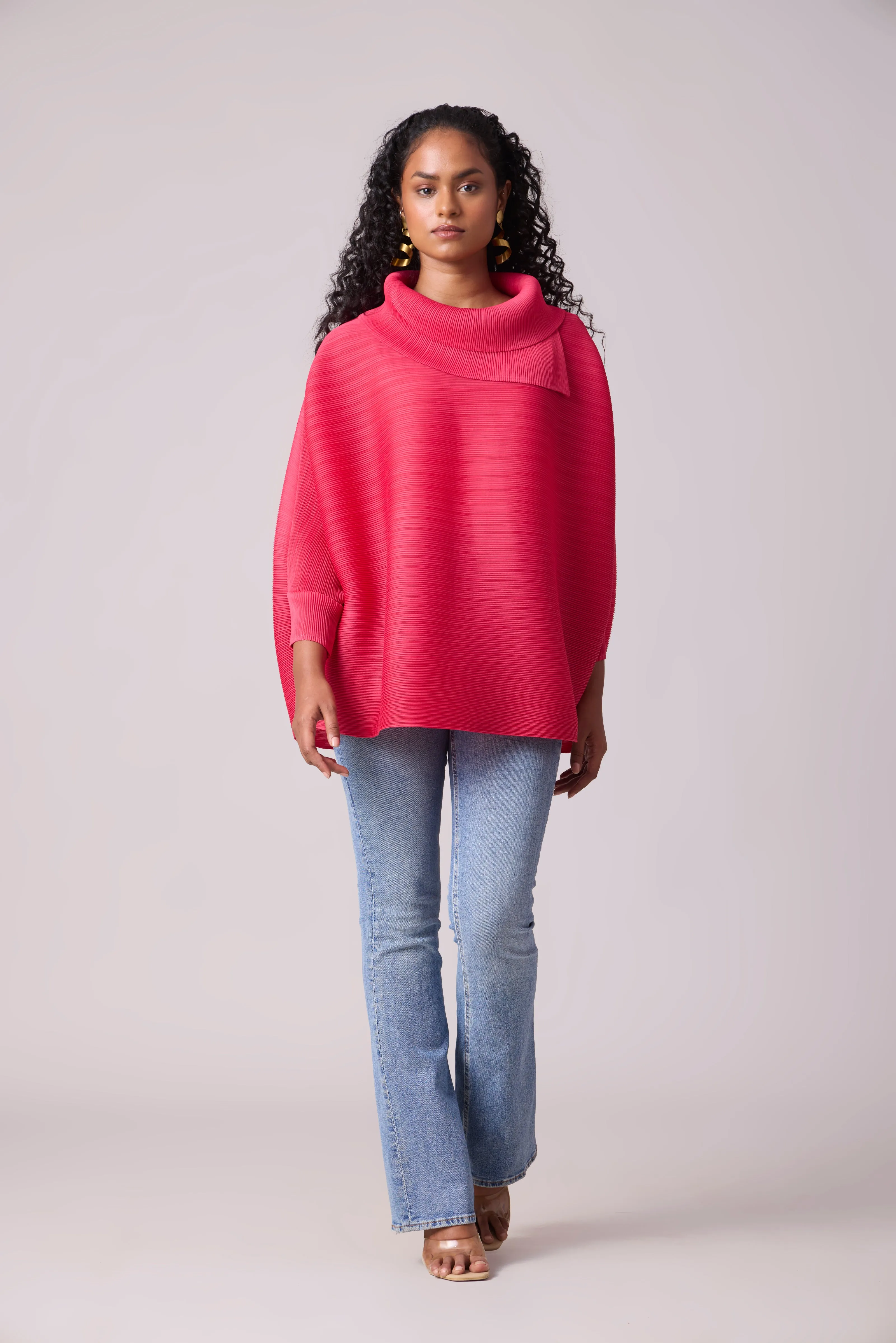 Sloane Batwing Top - Punch Pink