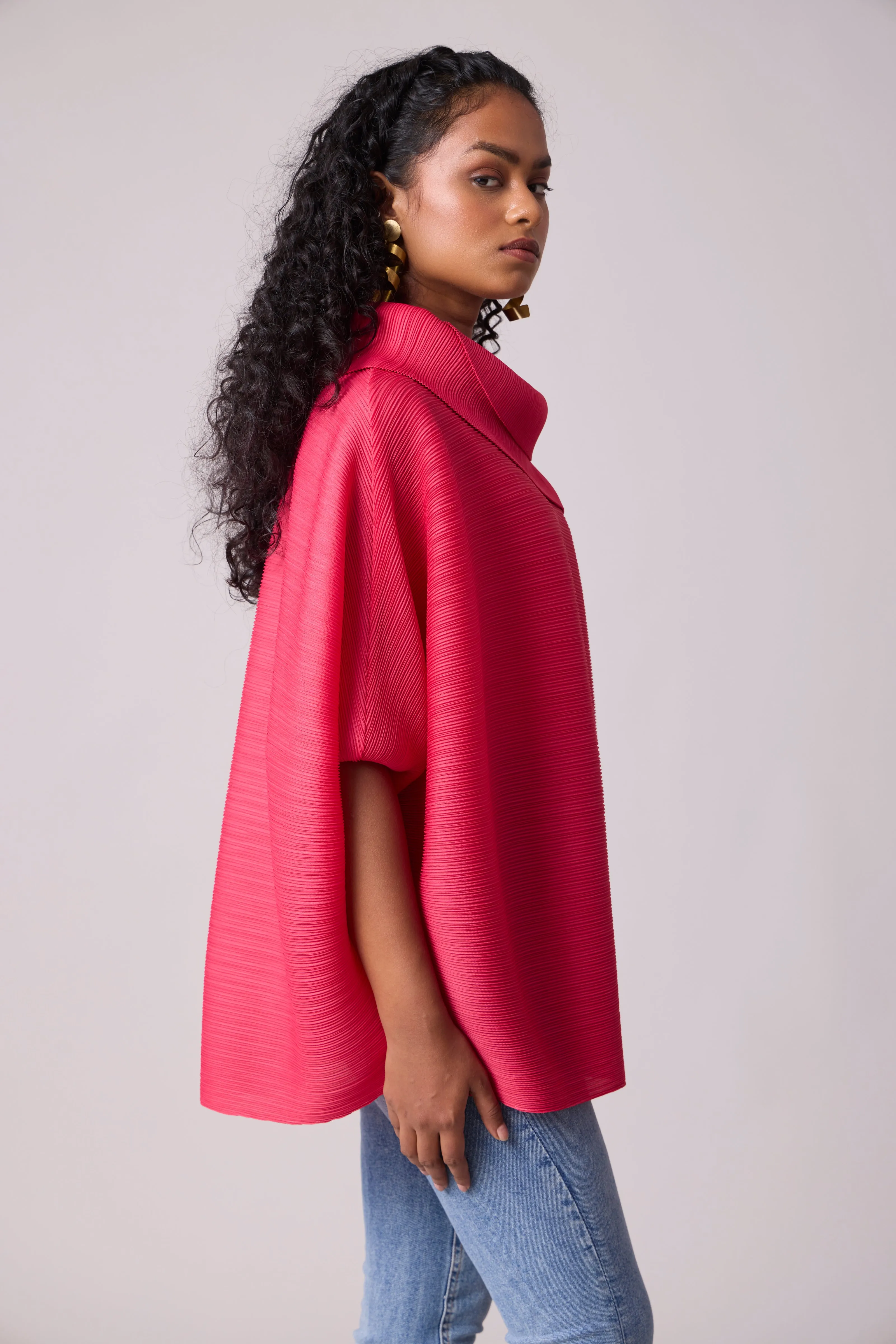 Sloane Batwing Top - Punch Pink