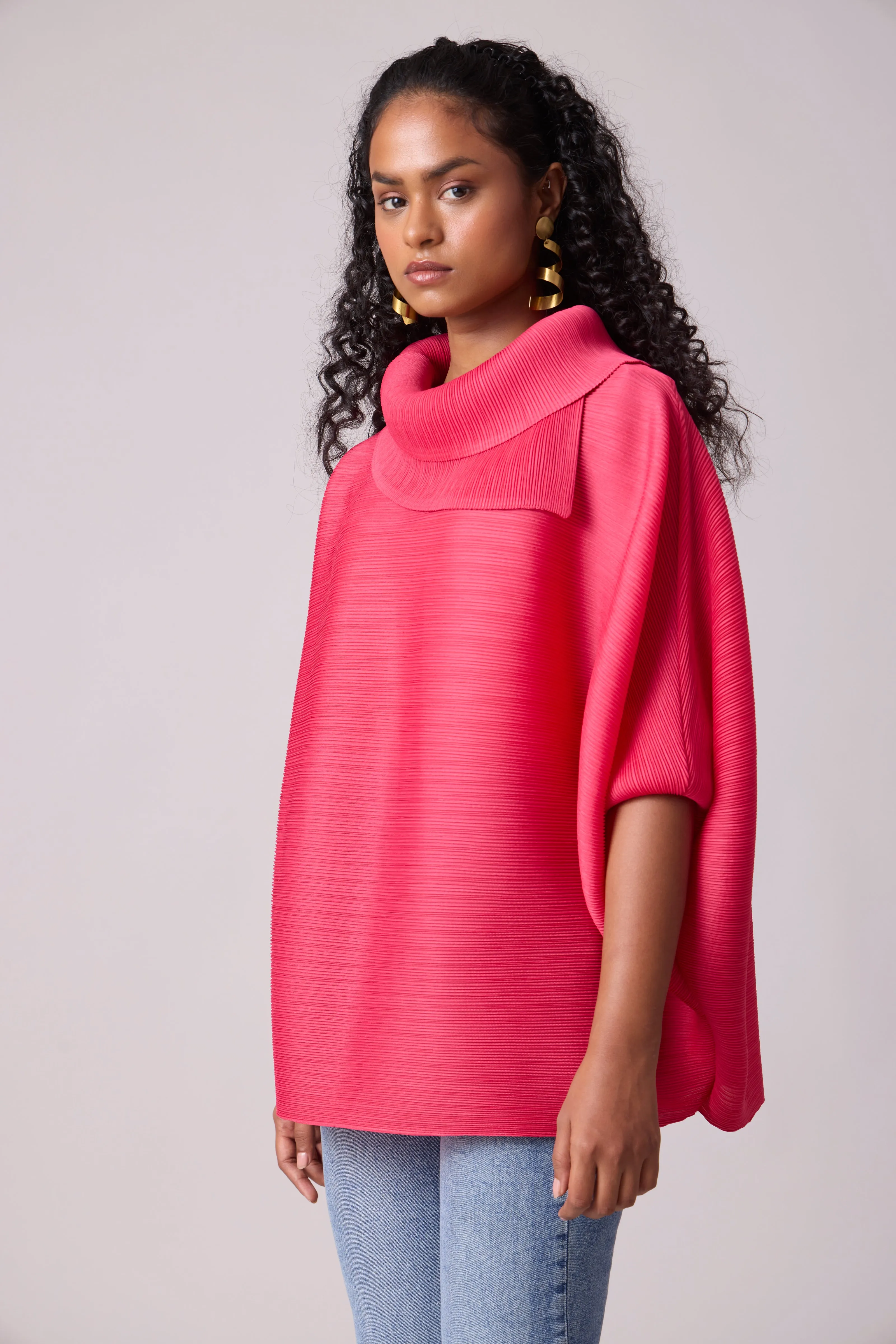 Sloane Batwing Top - Punch Pink