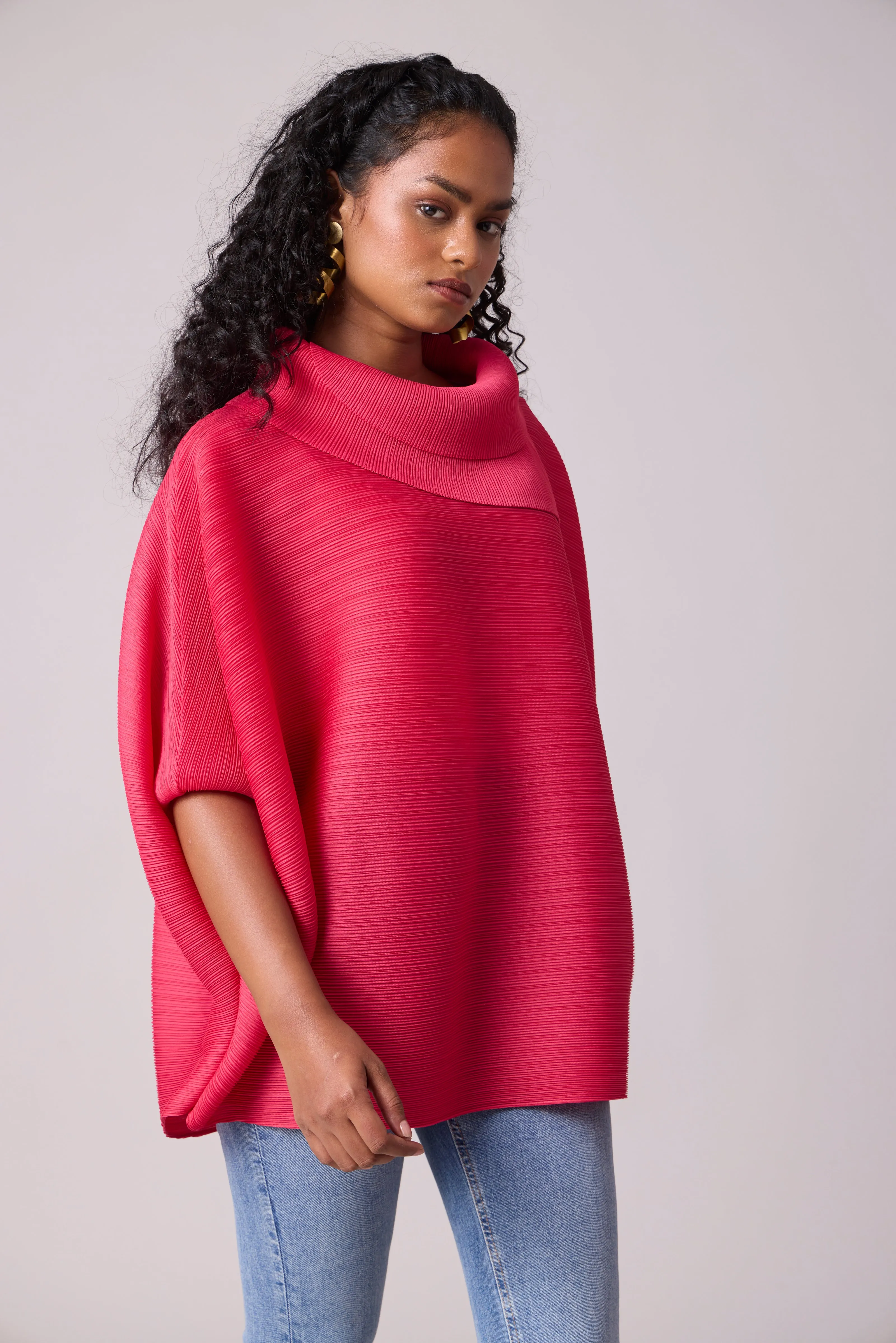 Sloane Batwing Top - Punch Pink