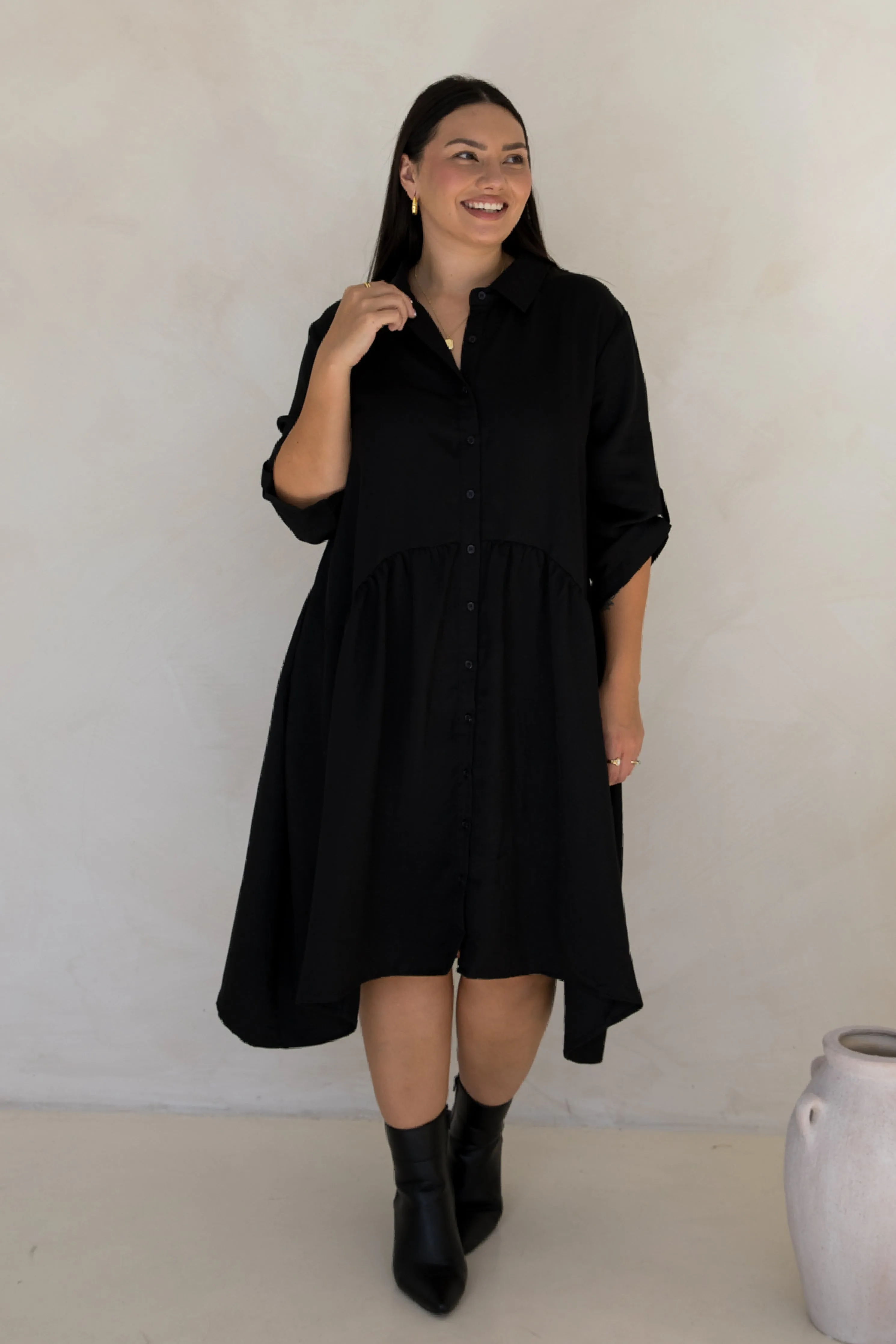 Soho Shirt Dress | Black