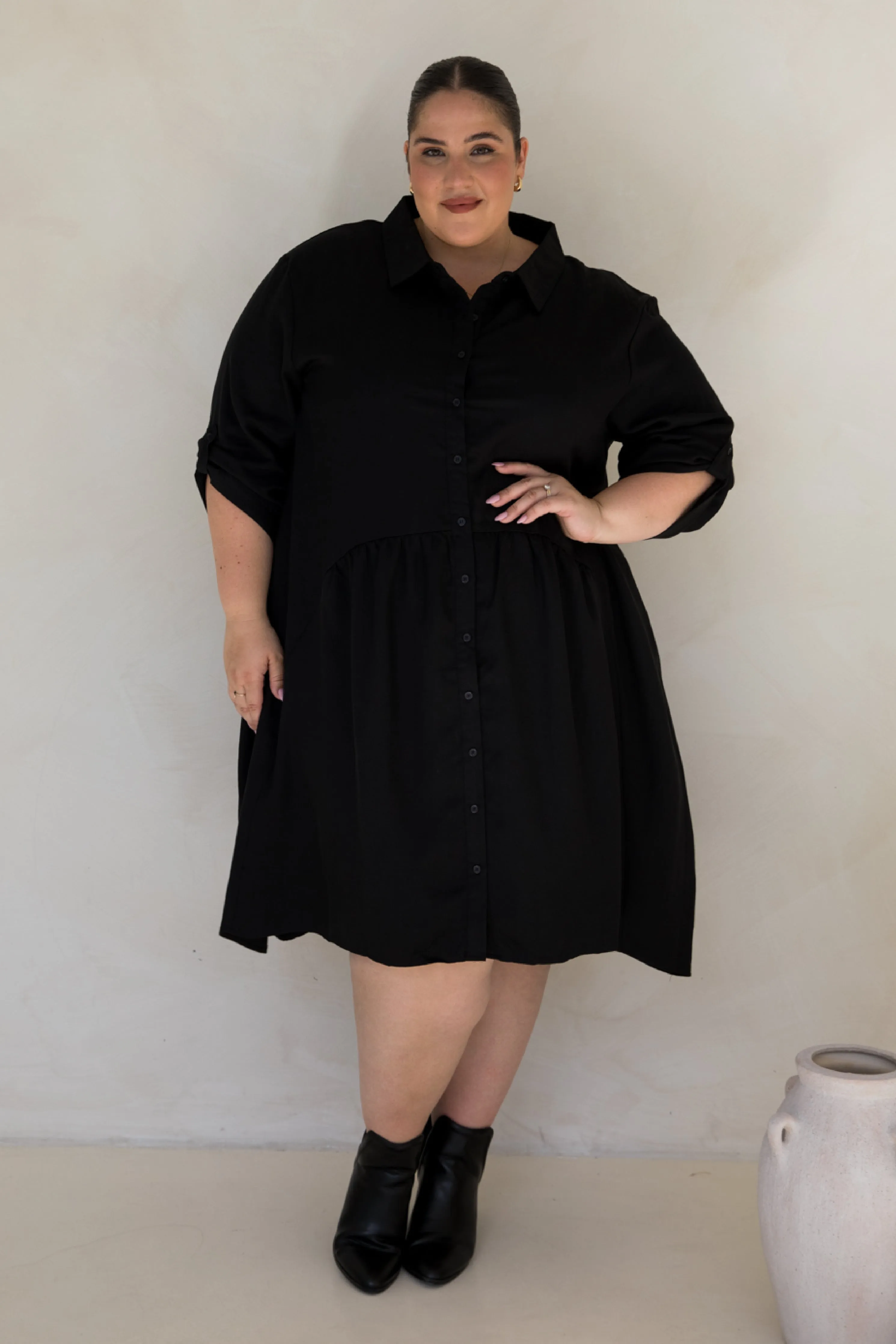 Soho Shirt Dress | Black