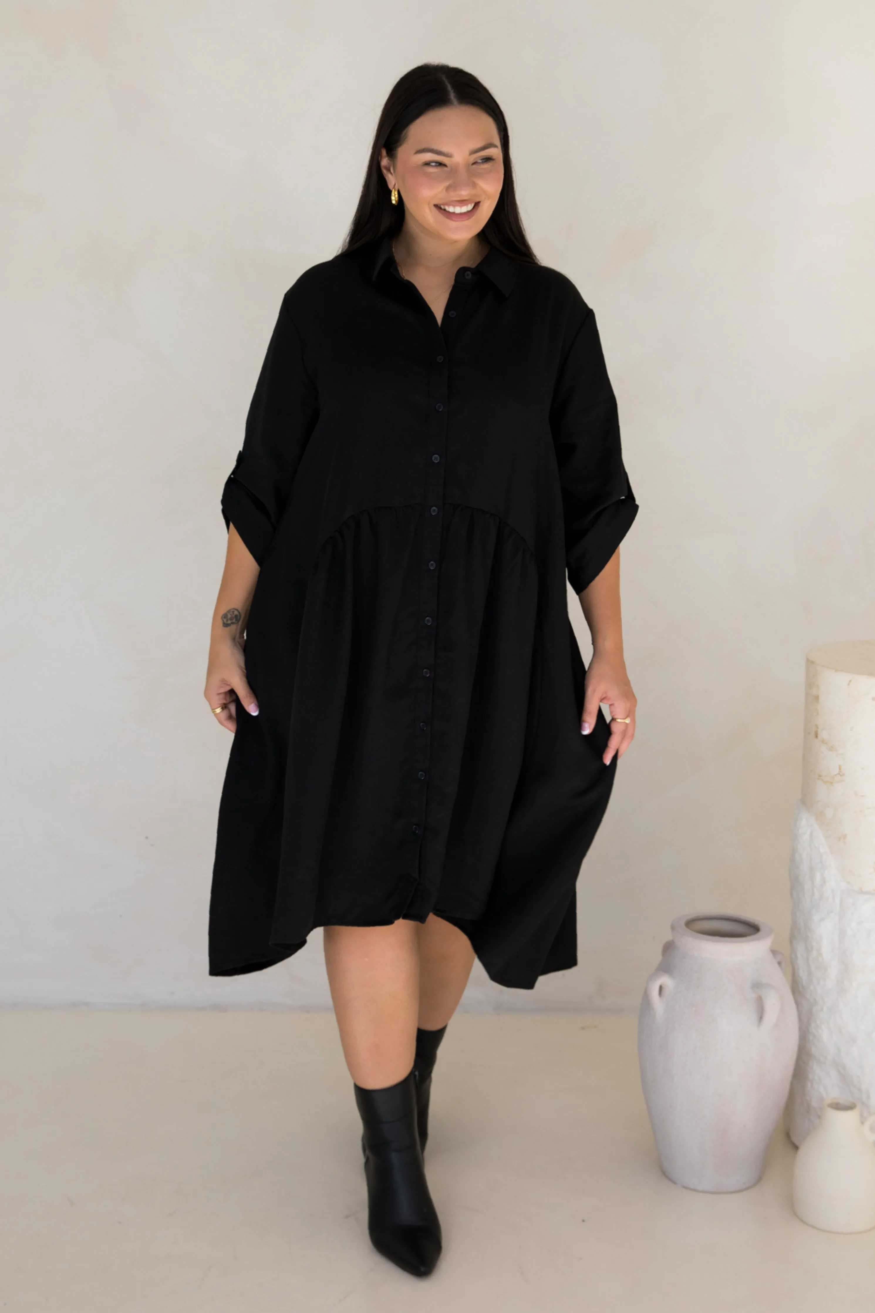 Soho Shirt Dress | Black