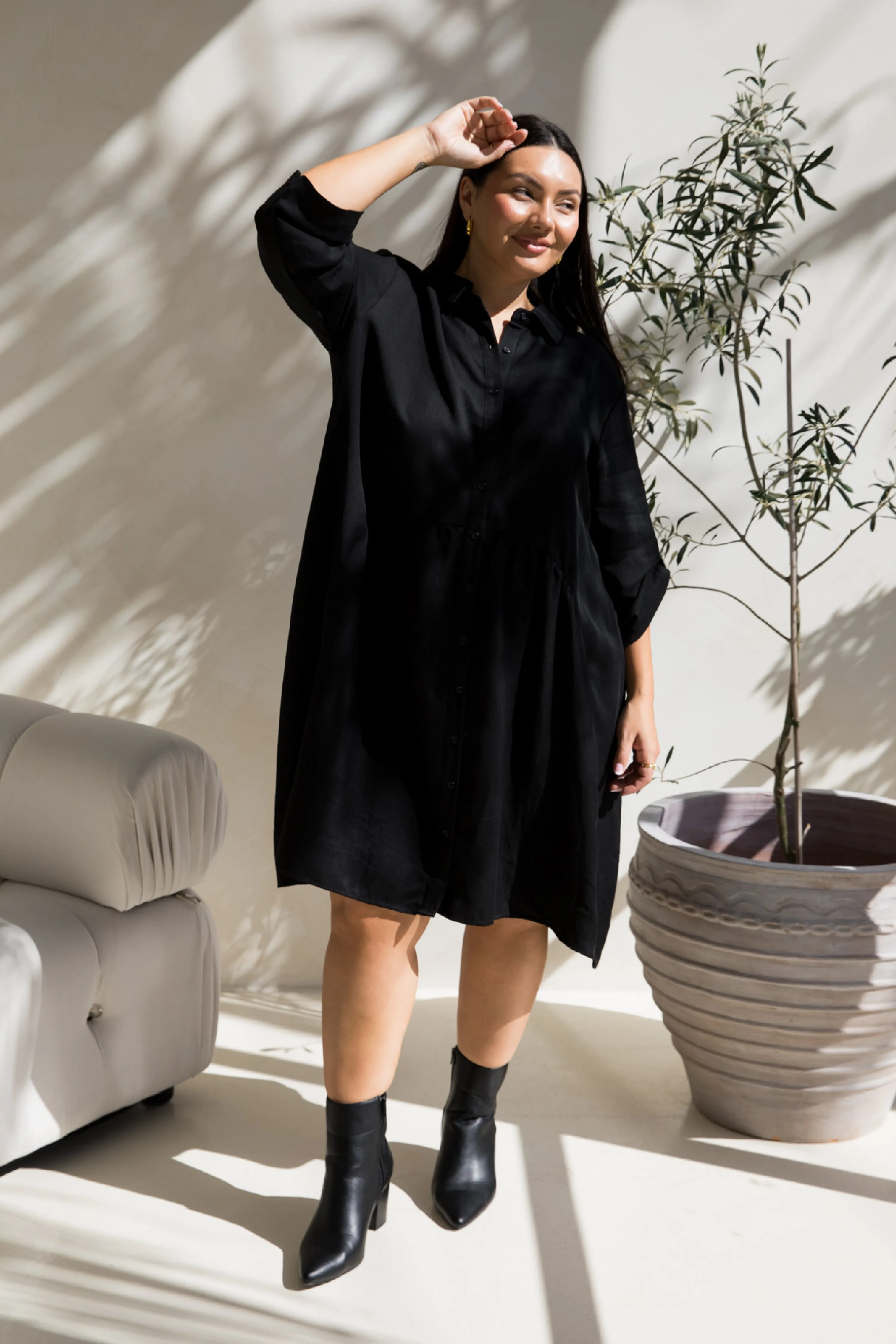 Soho Shirt Dress | Black