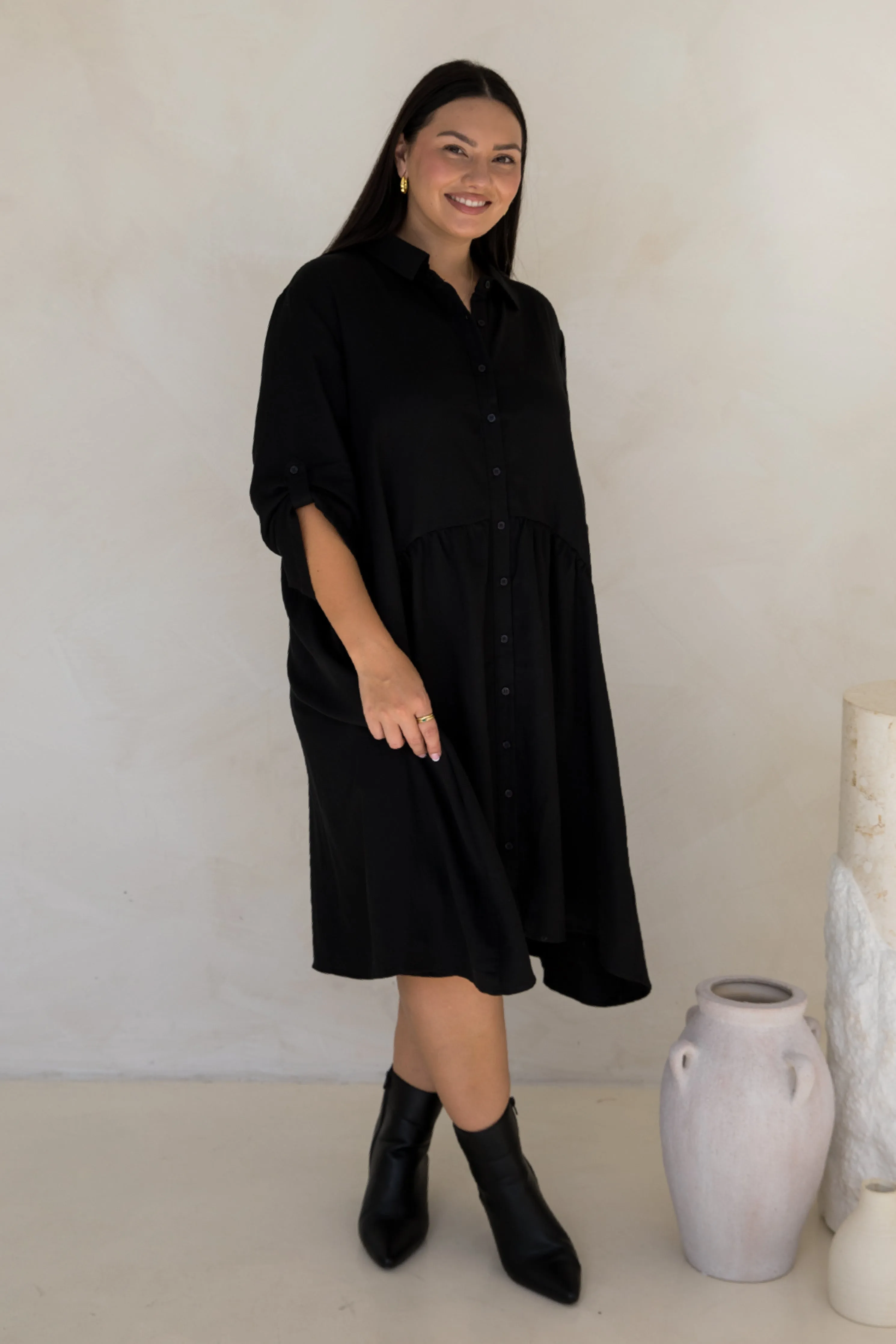 Soho Shirt Dress | Black