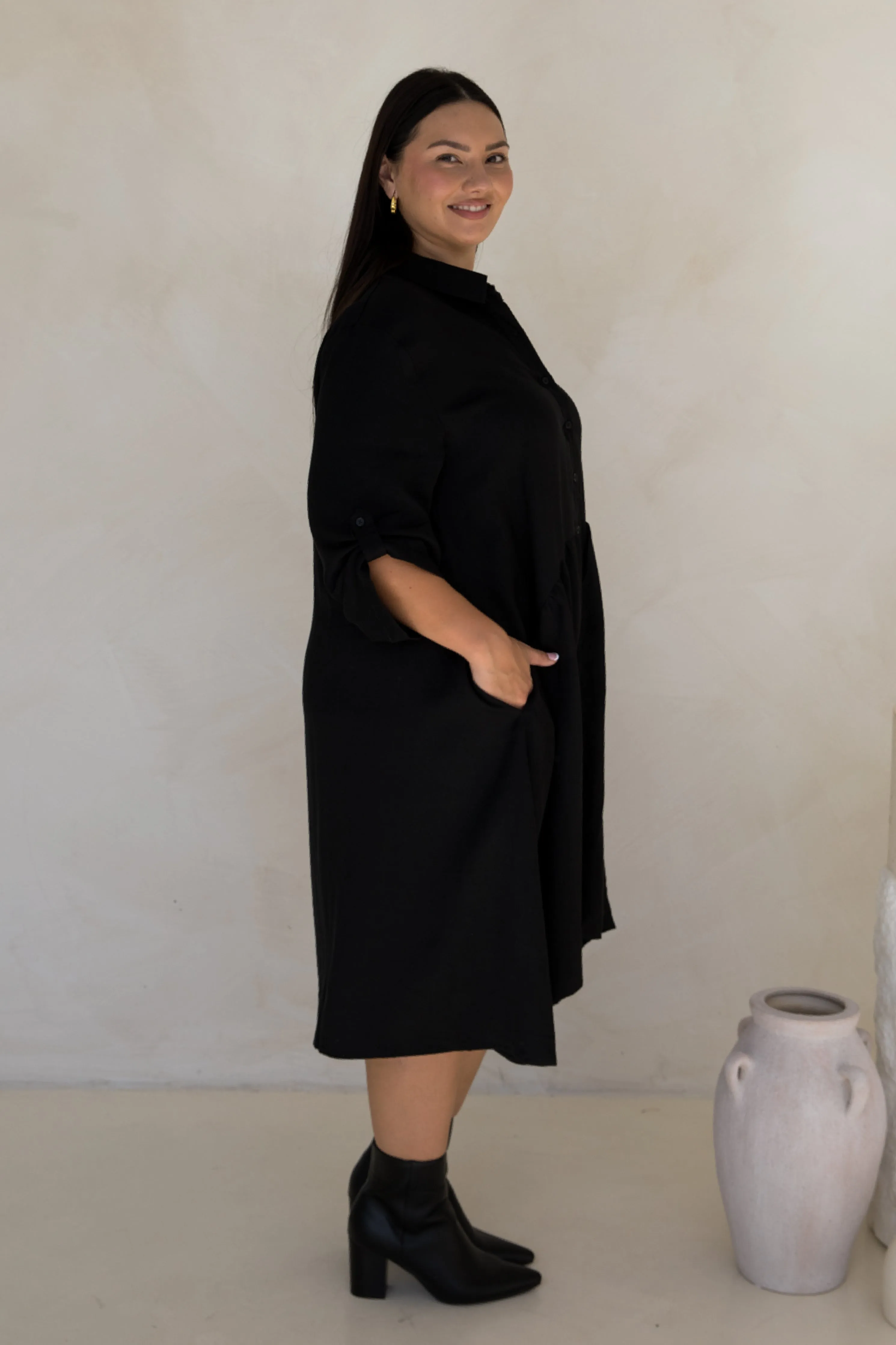 Soho Shirt Dress | Black
