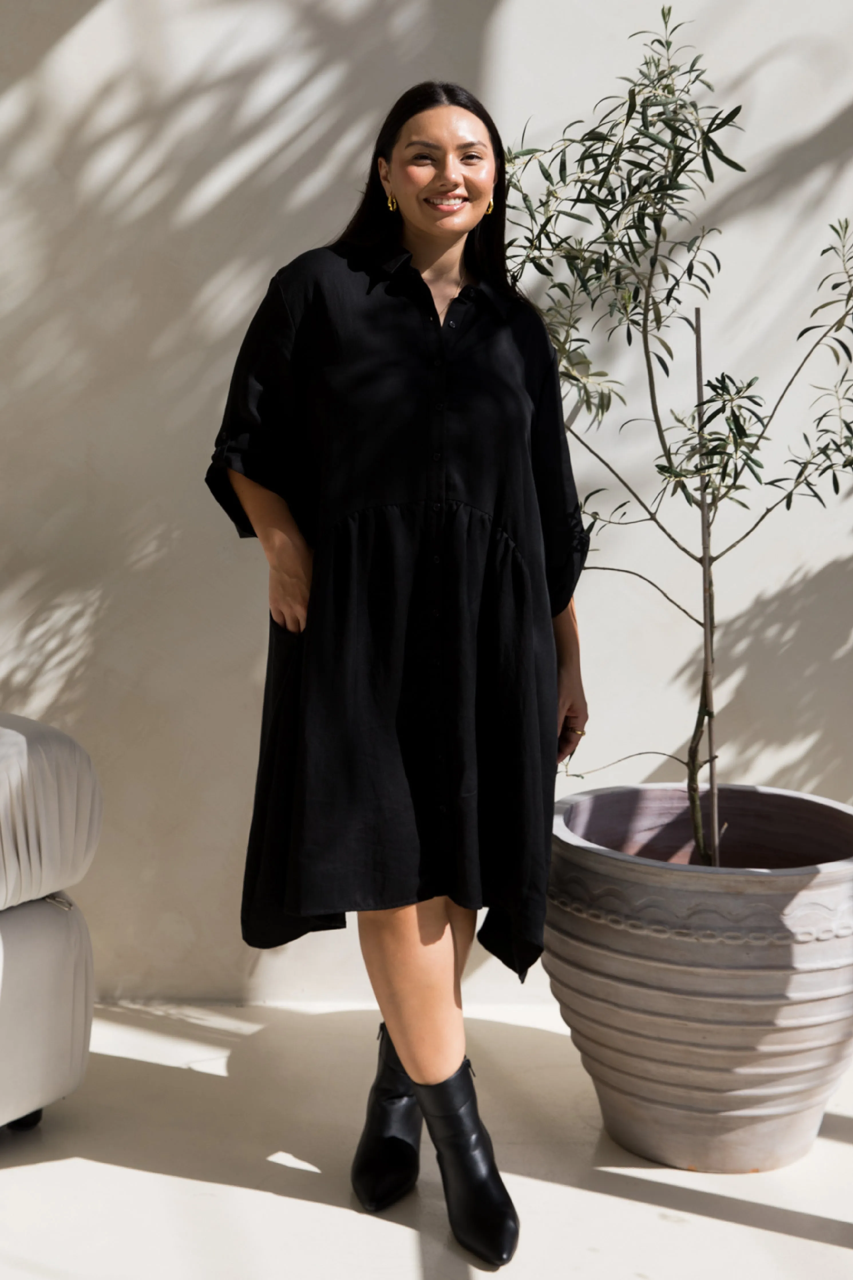 Soho Shirt Dress | Black