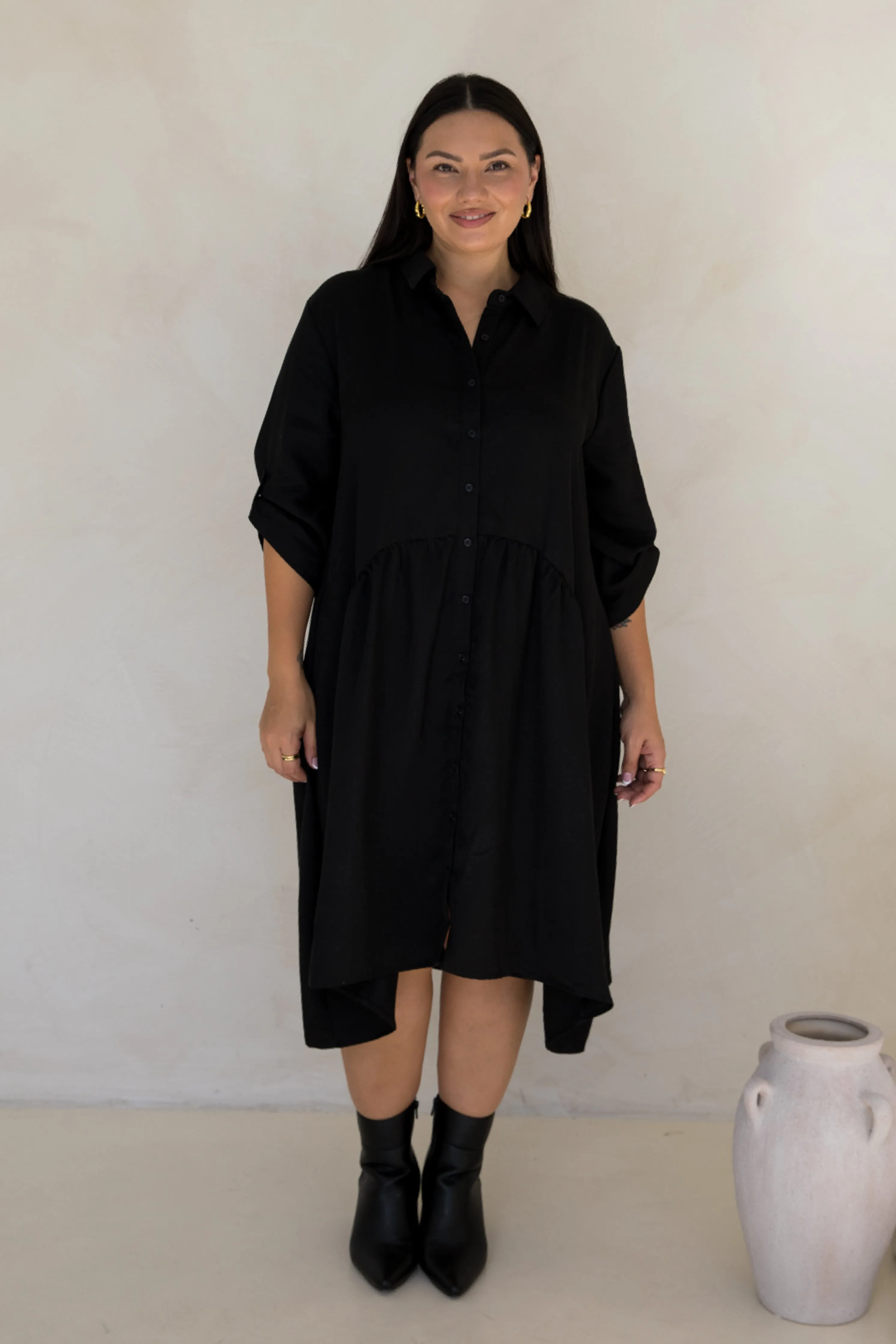 Soho Shirt Dress | Black