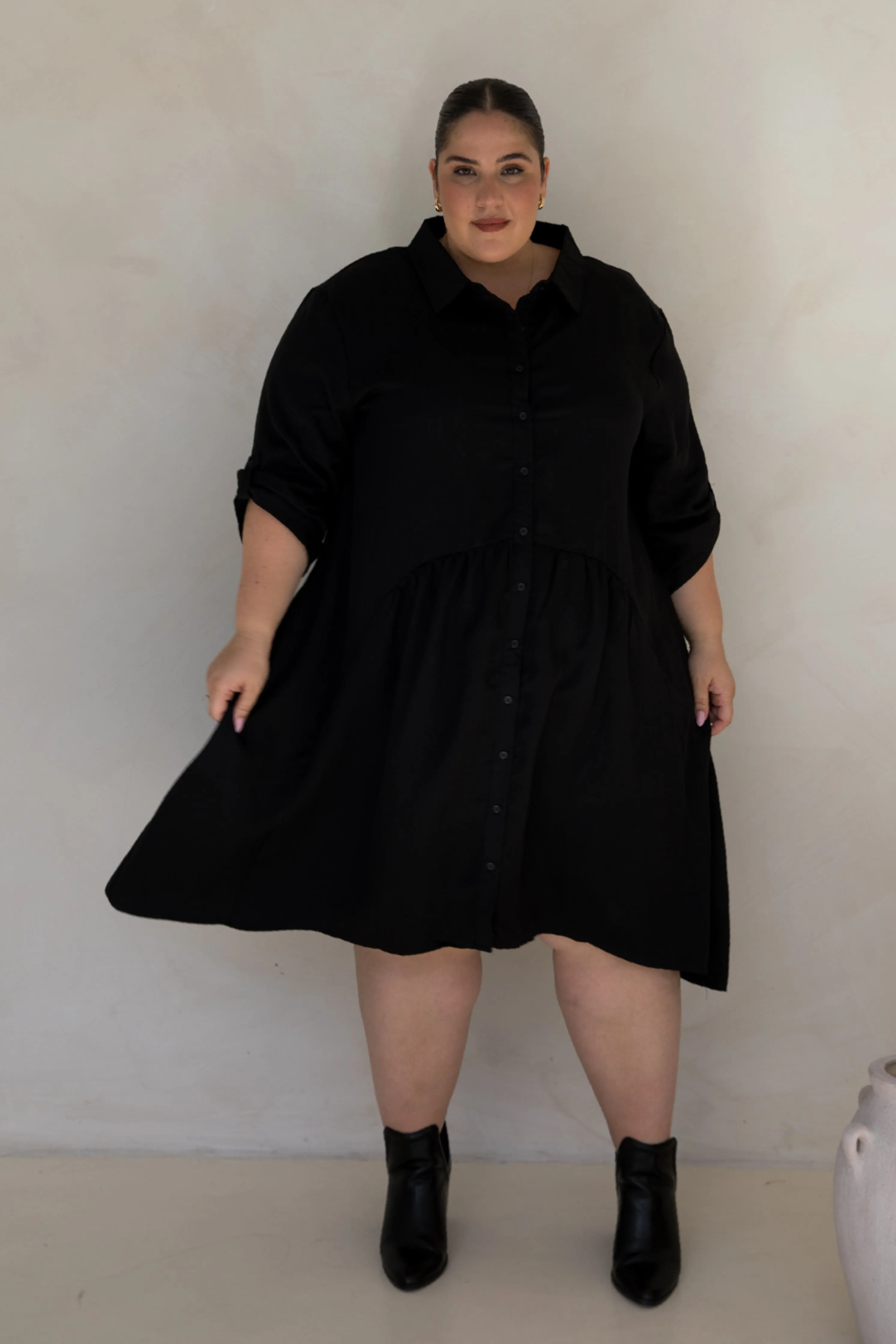 Soho Shirt Dress | Black