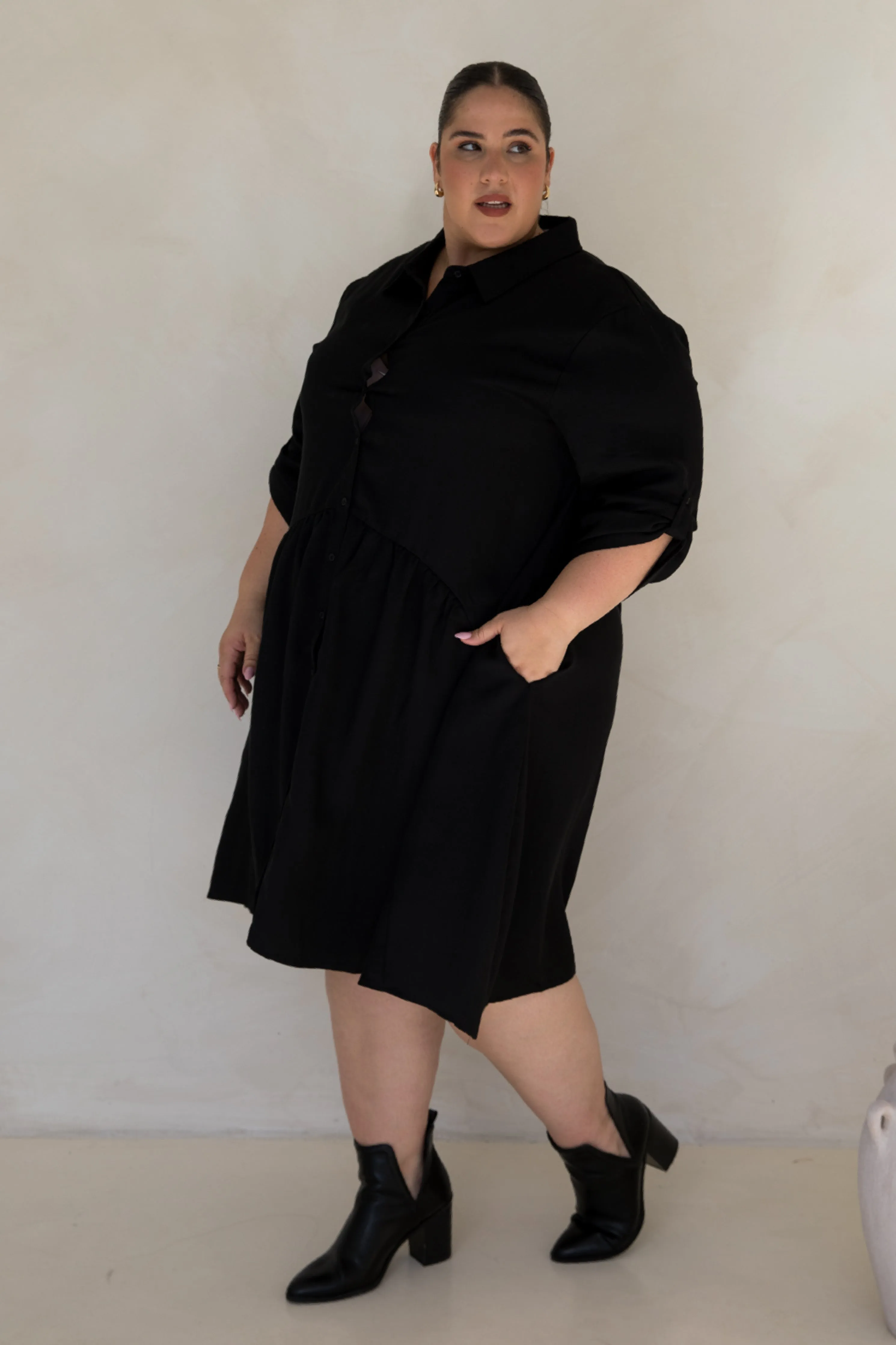 Soho Shirt Dress | Black