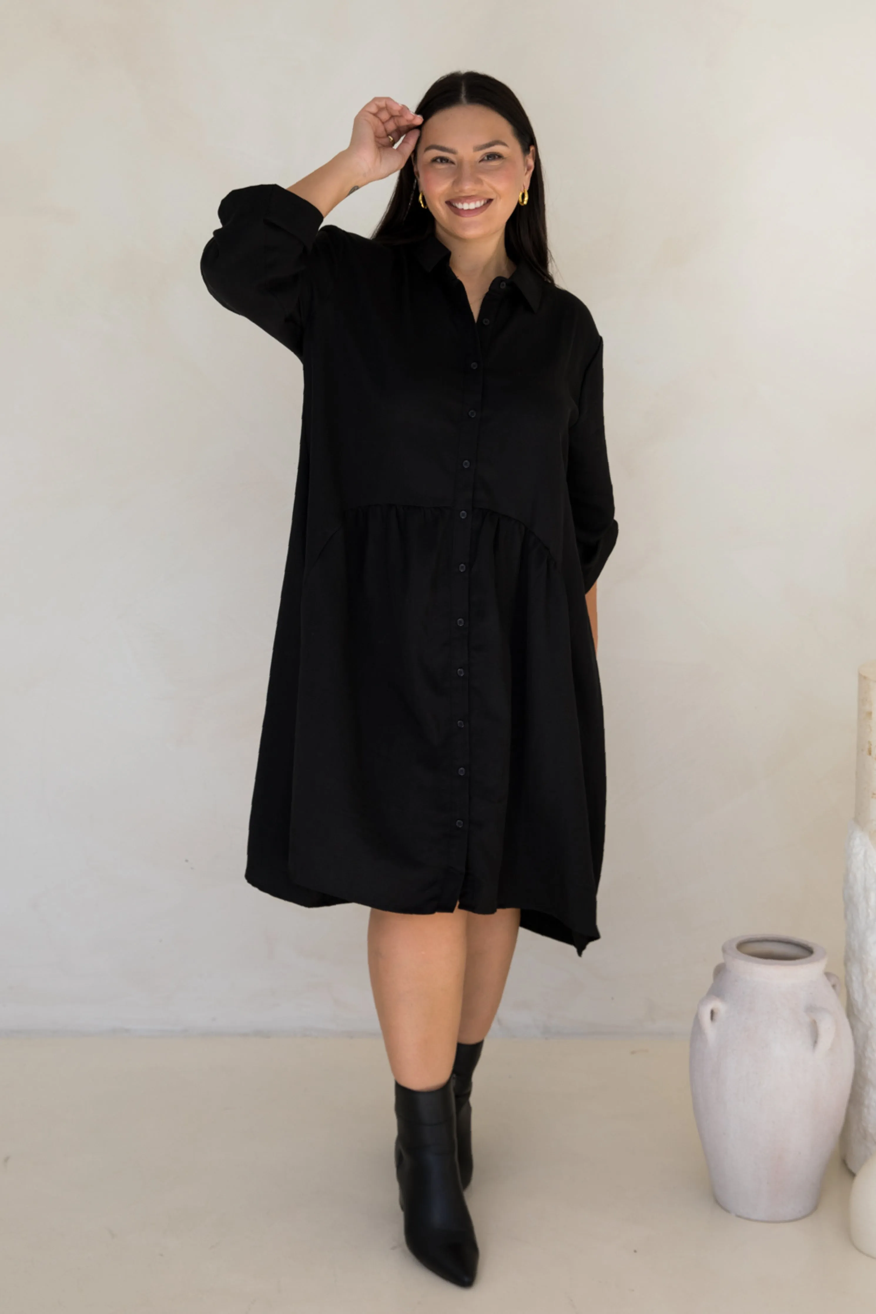 Soho Shirt Dress | Black