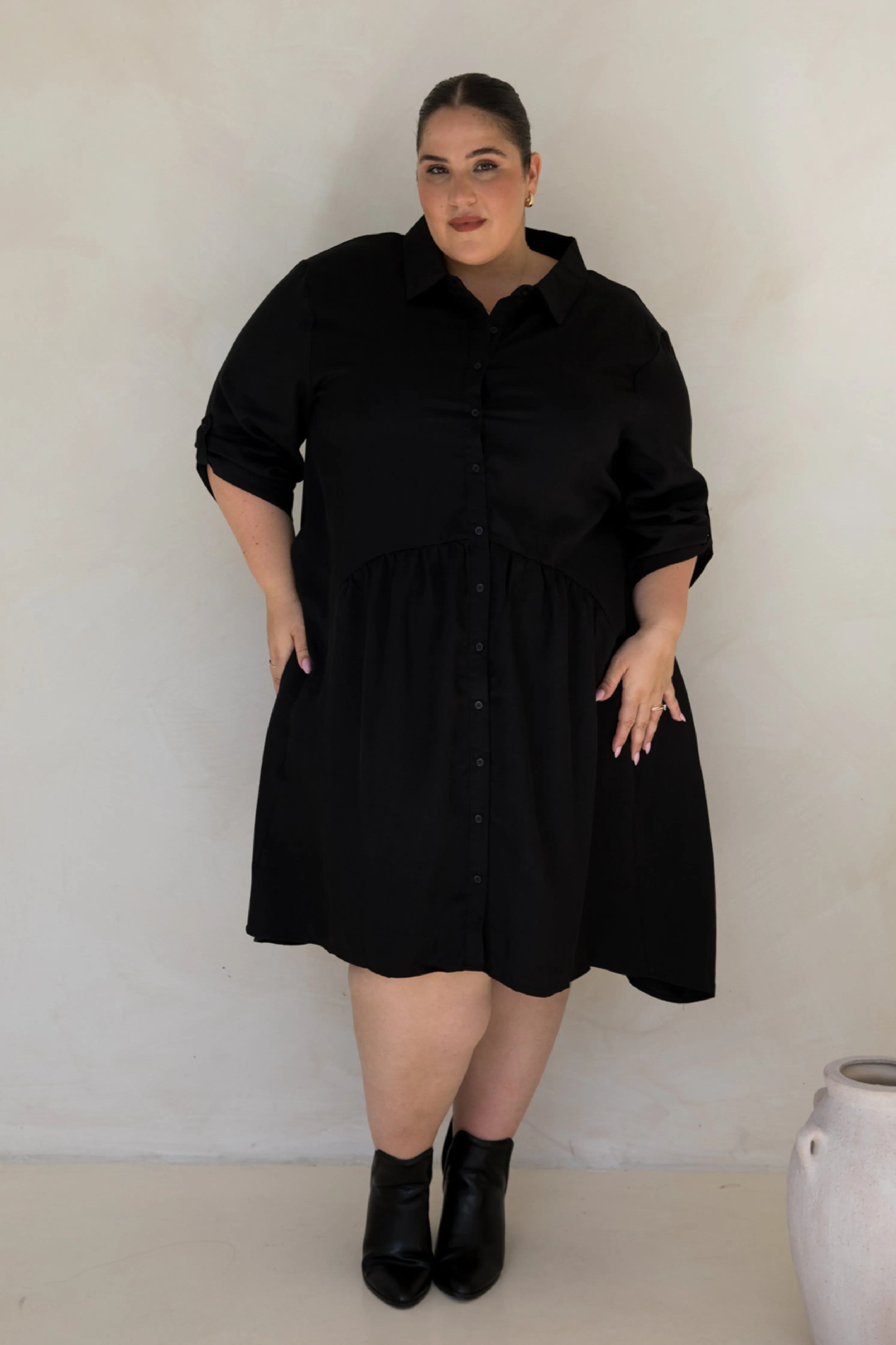 Soho Shirt Dress | Black