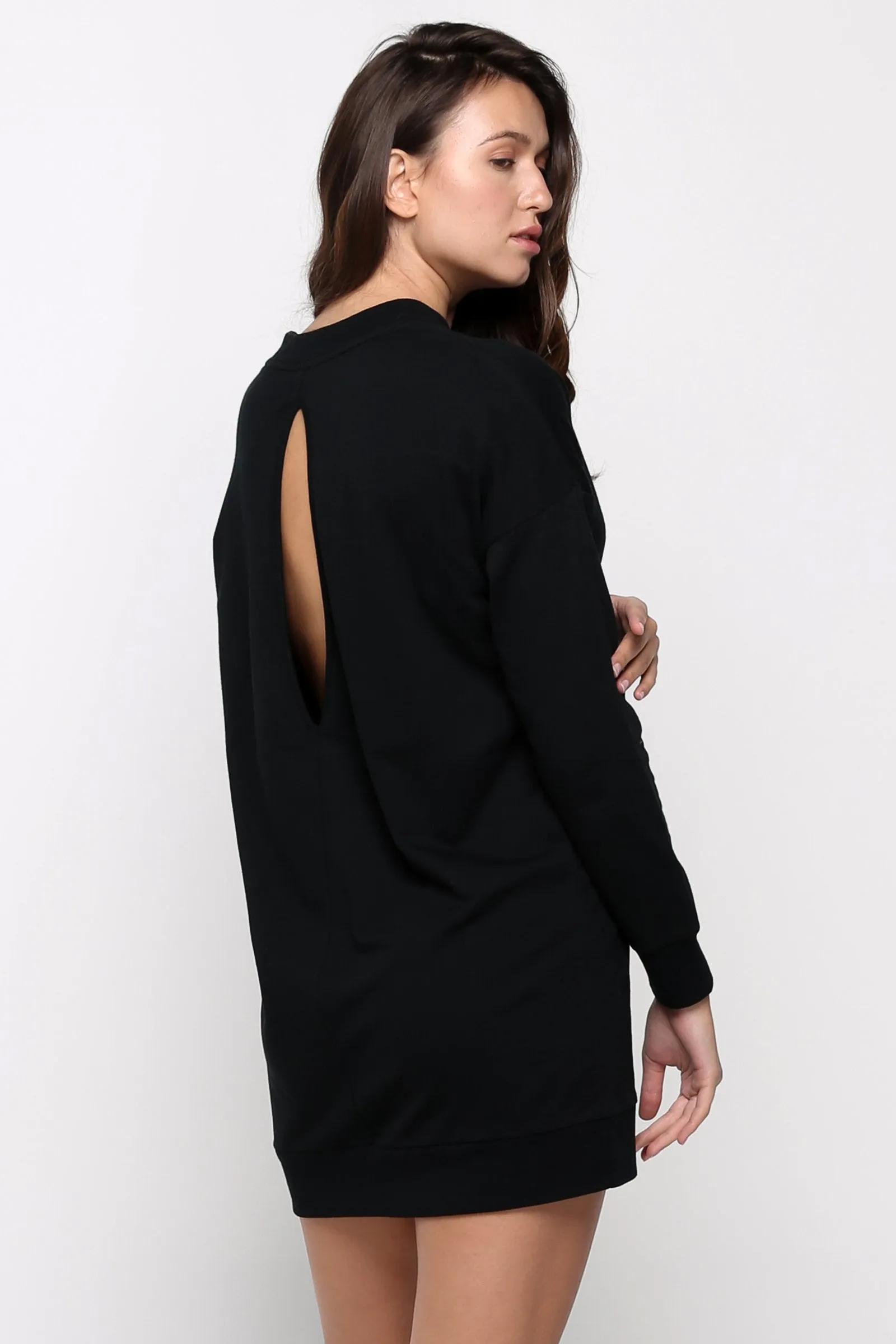 Sweater Dress With Back Keyhole Detail