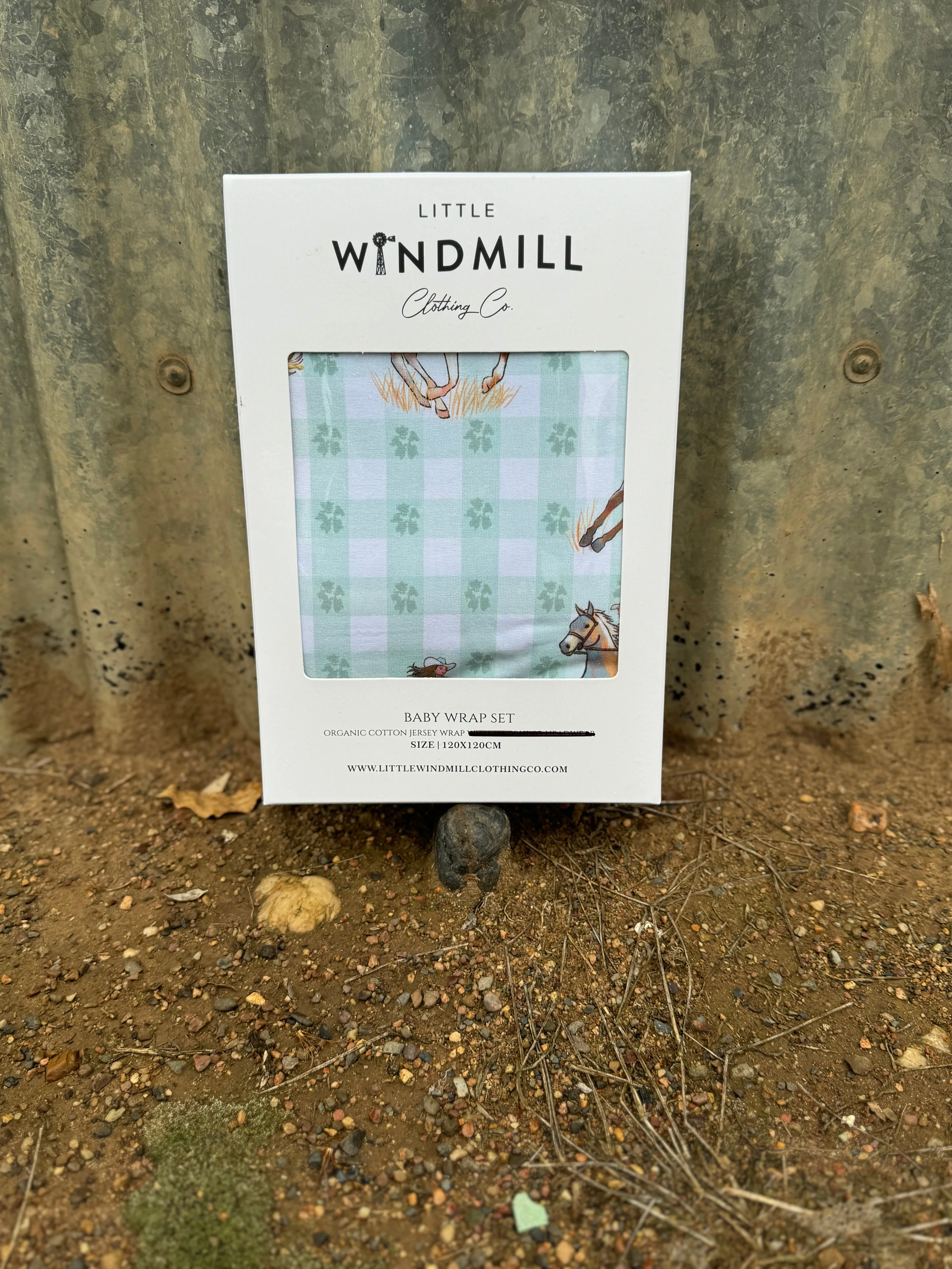 Teal Cowgirl Jersey Organic Cotton Swaddle