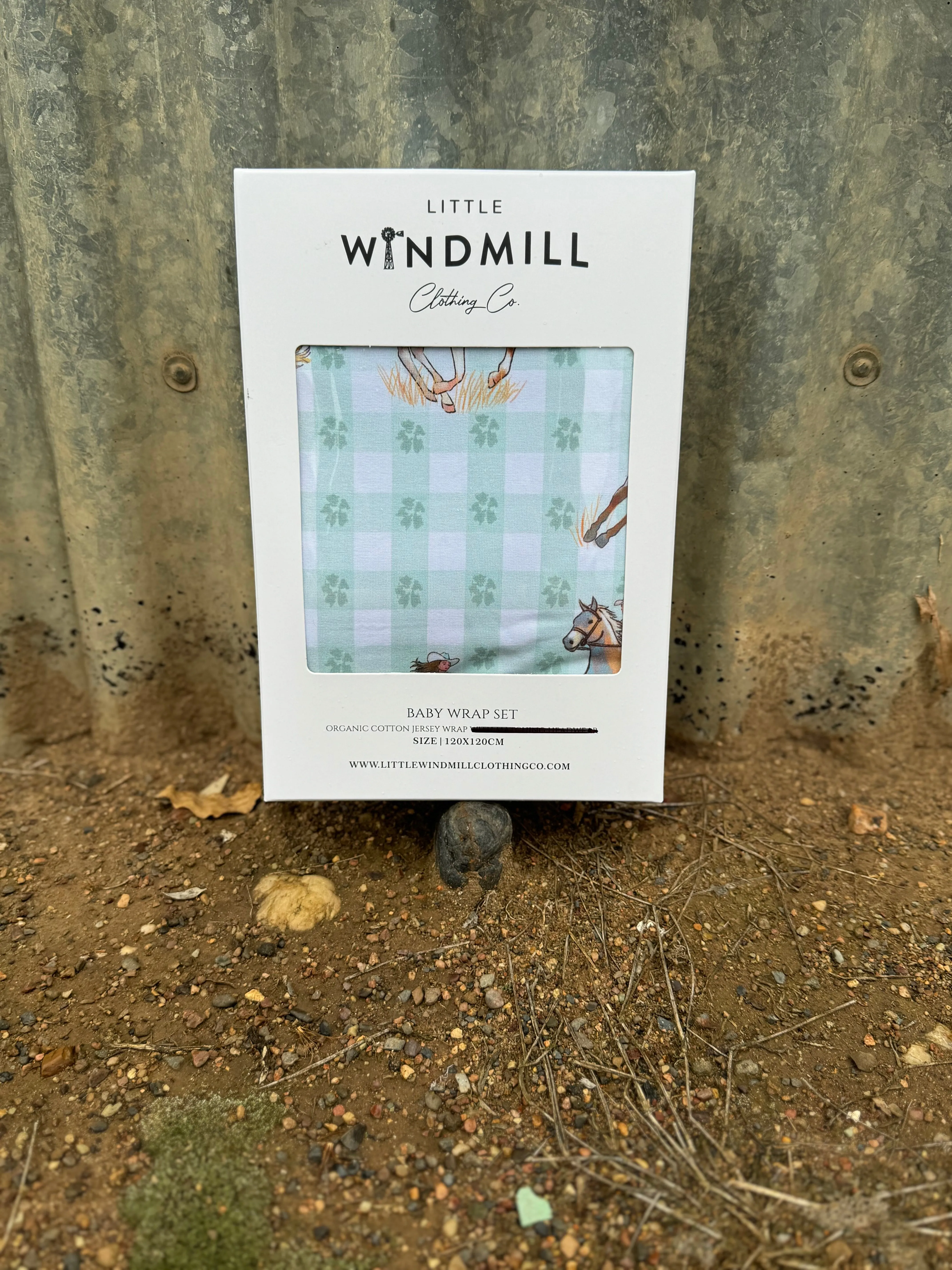 Teal Cowgirl Jersey Organic Cotton Swaddle