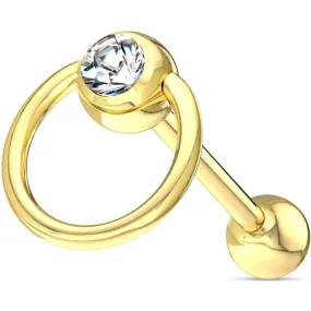 Tongue Barbell Slave Ring