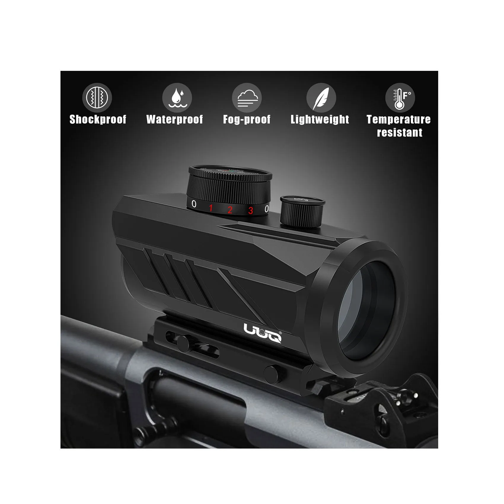 UUQ Tactical 1x30mm Reflex Green/Red/Blue 3 MOA Dot Sight,Fits 11/20mm Base Rifle Scope