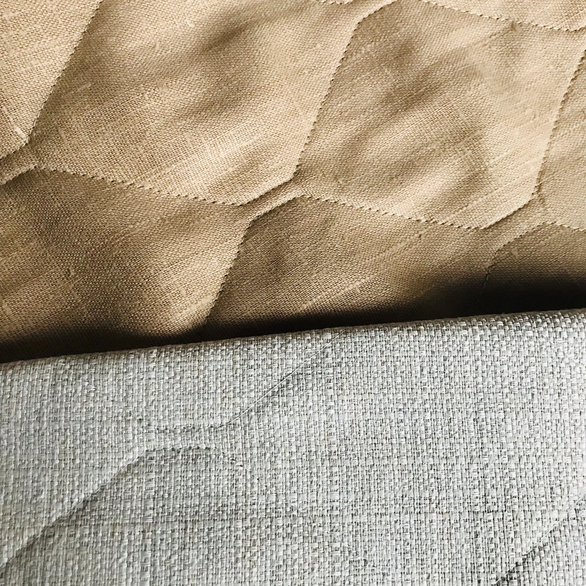 Wheat Contemporary Geometric Quilted Upholstery Fabric 54"