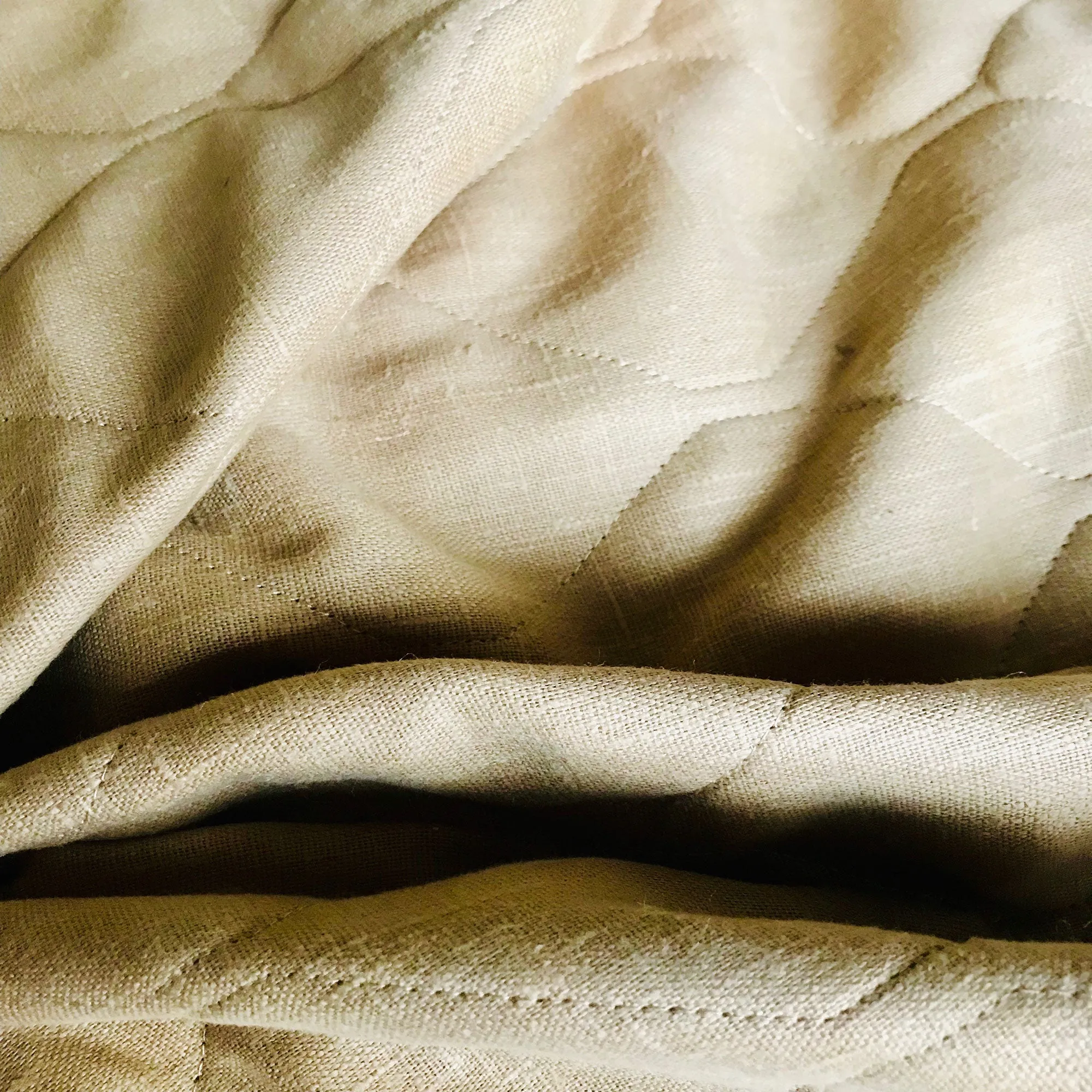 Wheat Contemporary Geometric Quilted Upholstery Fabric 54"