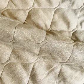 Wheat Contemporary Geometric Quilted Upholstery Fabric 54"