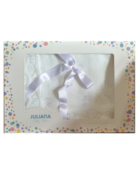 White Christening Baby Shawl by Juliana - 25002
