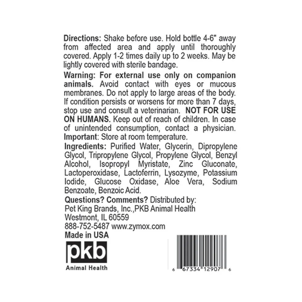 Zymox Spray without Hydrocortisone, 2 oz